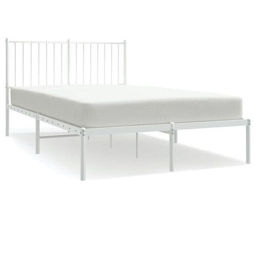  Metalni okvir za krevet s uzglavljem bijeli 120x200 cm Slike