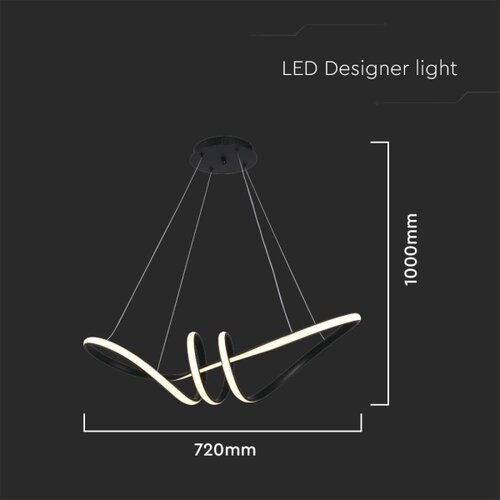  LED luster na sajli LED/24W/230V 3000K crna Slike