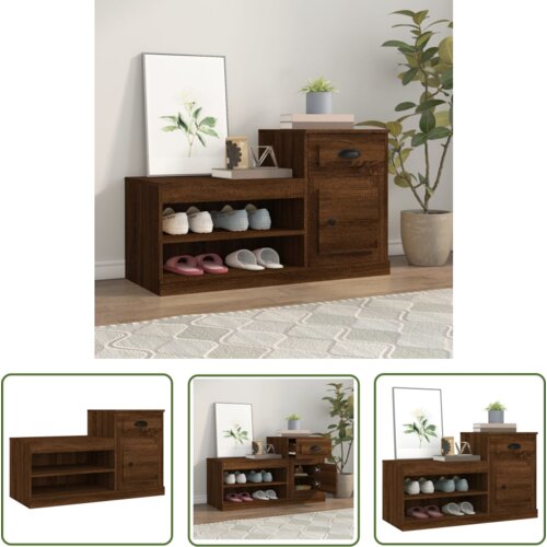 The Living Store Omarica za čevlje rjav hrast 100x42x60 cm inženirski les - Omarica Za Čevlje, (21744665) Cene