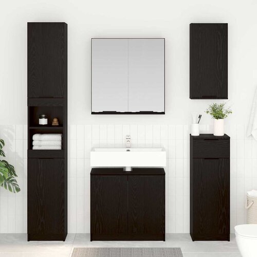  Set ormarića za kupaonicu 2 pcs Crni hrast Konstruirano drvo Cene