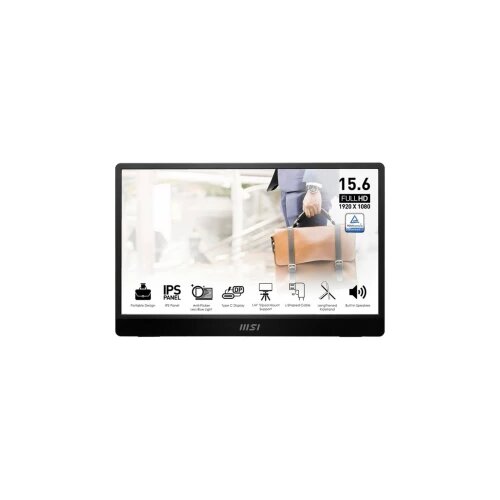 MSI Prenosni monitor 39,6 cm (15,6") MP161 E2 1920x1080 IPS 4ms Mini-HDMI 2xUSB-C Zvočniki DCI-P3-40% PRO, (5000263357) Cene
