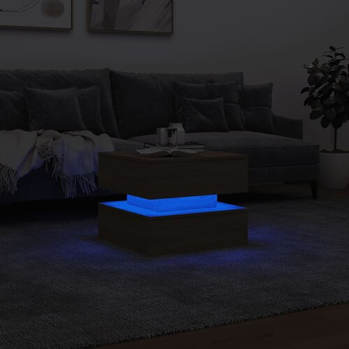  Ormarić za uzglavlje LED boja hrasta sonome 50x50x40 cm Smeđa Slike