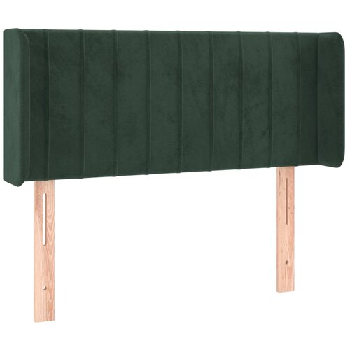 VidaXL Vzglavje z u&amp;scaron;esi temno zeleno 93x16x78/88 cm žamet, (20954311) Slike