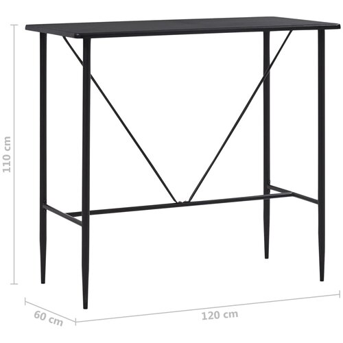  Barski stol crni 120 x 60 x 110 cm MDF Slike