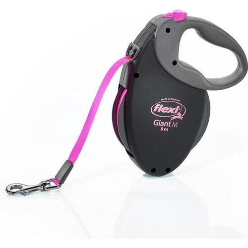 Flexi Povodac za pse Giant Tape M, 8m, Do 25 kg, Crno-roze Slike