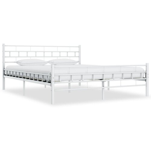 VidaXL Posteljni okvir bel kovinski 200x200 cm, (20606617) Slike