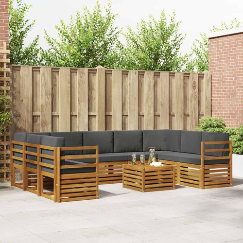  Setovi sofa 10 pcs Prirodna i antracit Čvrsto drvo akacije Cene