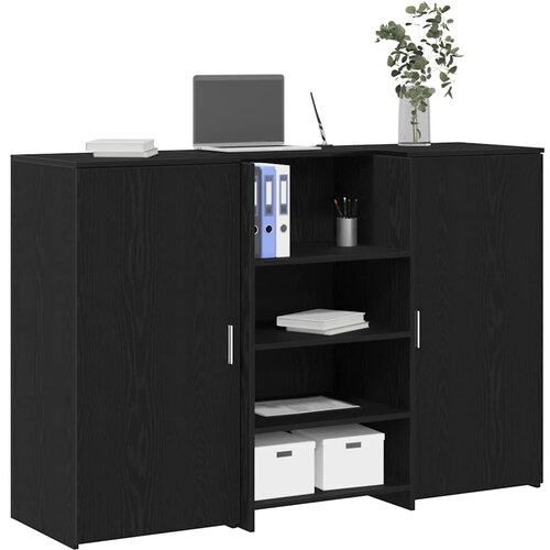vidaXL Recepcijski stol crni hrast 155x50x103,5 cm konstruiranog drva Cijene