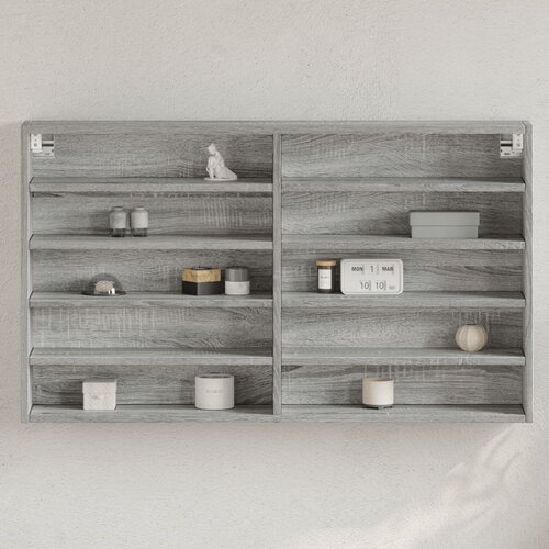The Living Store Vitrina siva sonoma 100x15x58 cm inženirski les - Vitrina, (21554226) Cene