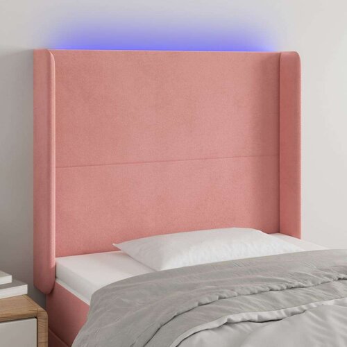  Posteljno vzglavje roza 93x16x118/128 cm žamet Slike