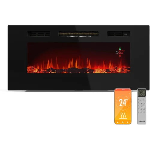 Klarstein Galeras Smart Intelligent Electric Fireplace | 2 nastavitvi temperature | 16 - 30°| Iluzija plamena LED | Možnost povezave z IOT