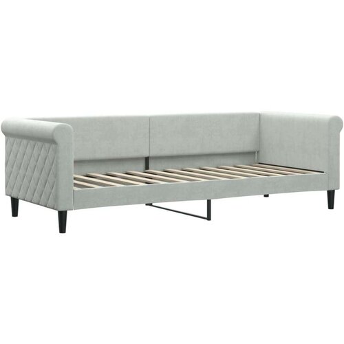 VidaXL dnevni krevet s madracem svjetlosivi 80 x 200 cm bar&amp;scaron;unasti Slike