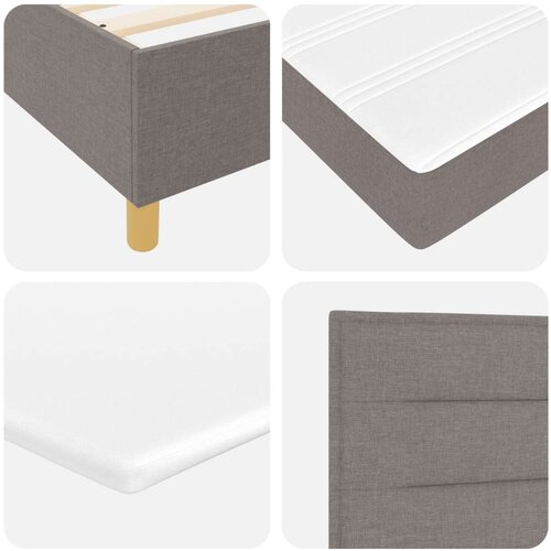  Krevet s kutijom za opruge s madracem taupe 80x200 cm tkanina Slike