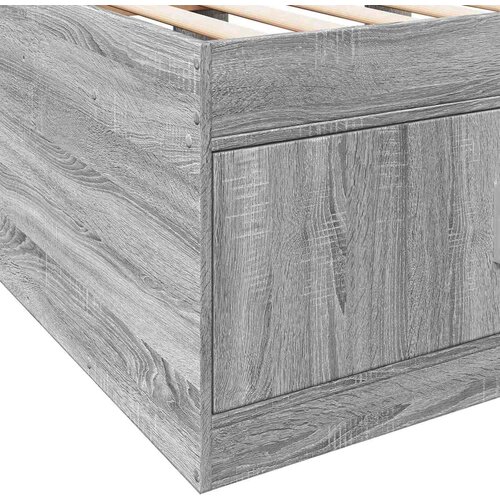  Okvir kreveta s pohranom s ladicama Siva Sonoma 80 x 200 cm Slike