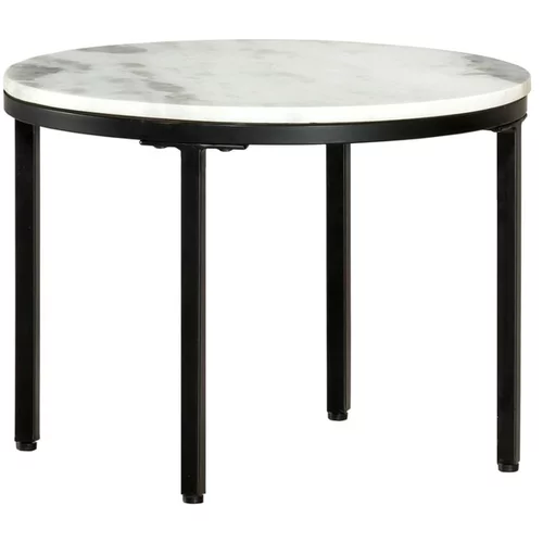 Den Klubska mizica bela in črna Ø50 cm pravi trdi marmor