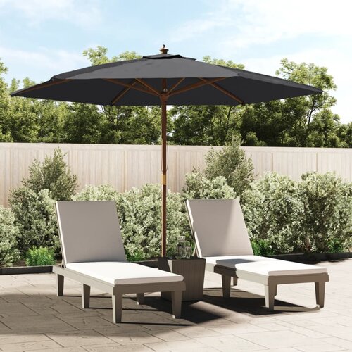 vidaXL Vrtni suncobran s drvenim stupom crni 299 x 240 cm Cijene