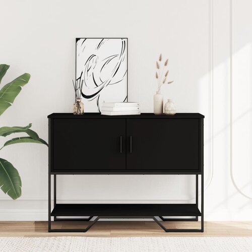 Maison Chic konzolna miza - miza ob steni črna 100x35x74,5 cm inženirski les, (21785995) Slike