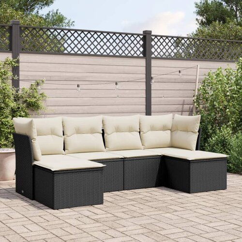  6-dijelni set vrtnih sofa s jastucima crni od poliratana Crna 234 x 117 x 69 cm Cijene