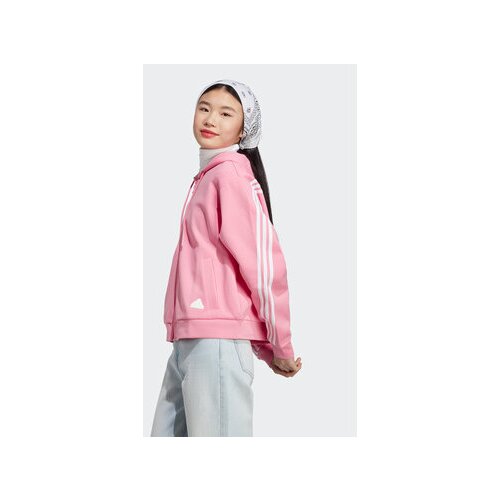 Adidas Jopa Future Icons 3-Stripes Full-Zip Hoodie IB8516 Roza Loose Fit Slike