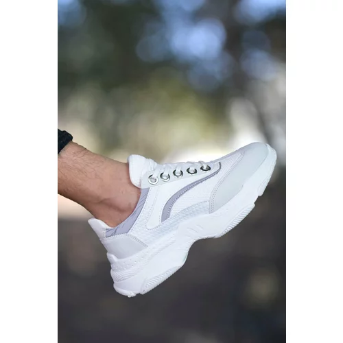 Riccon Men's White Mesh Sneakers 0012157A