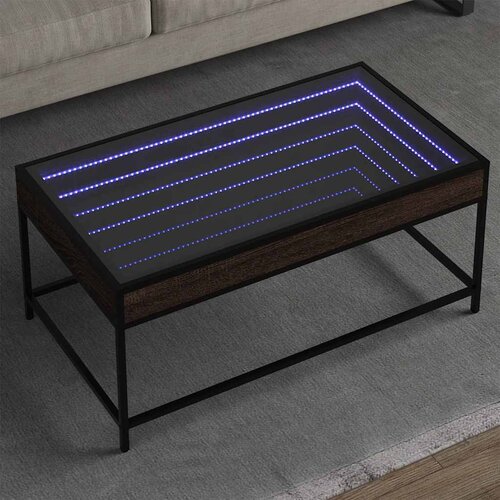  Stolić s beskonačnim LED svjetlima boja hrasta 90x50x41 cm Cijene