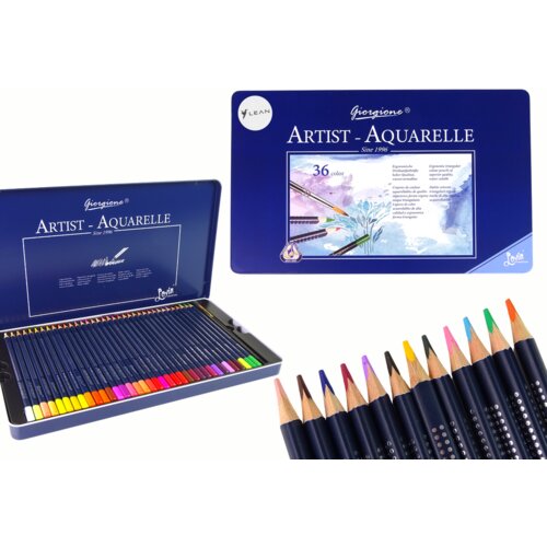  Set of 36 Watercolor Pencils Metal Container Slike