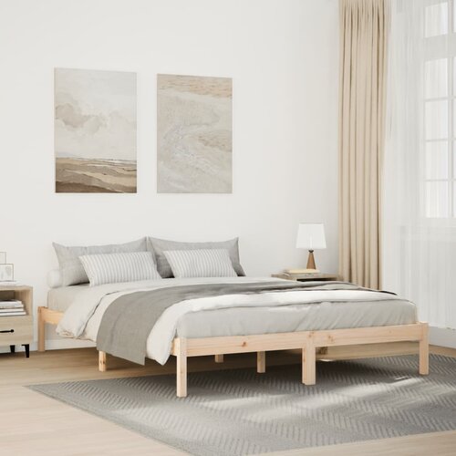 vidaXL Dalj&scaron;i posteljni okvir brez vzmetnice 140x220 cm trdna borovina Cene