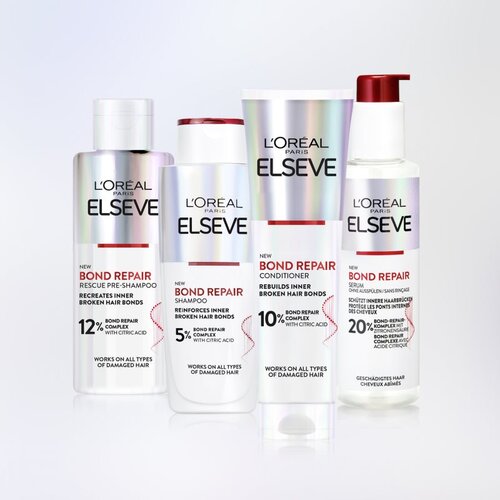 L&amp;acute;Or&amp;eacute;al Paris Elseve Bond Repair nega brez spiranja za po&amp;scaron;kodovane lase 150 ml Slike