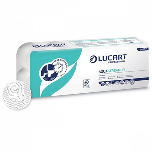 Lucart Aquastream 10, dvoslojni toaletni papir u rolni, 22 m, 10/1 Slike