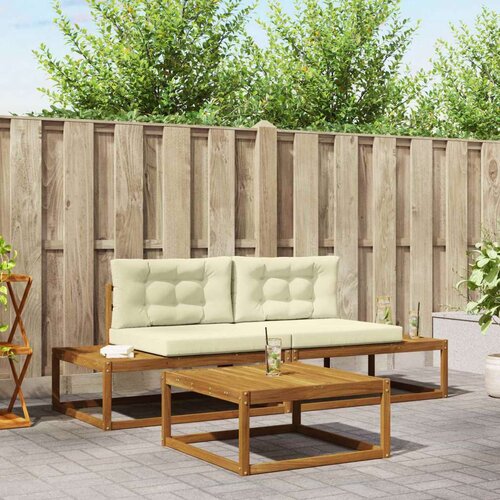 Set vanjskih sofa s jastukom 3 Komad Prirodna i krem Cijene