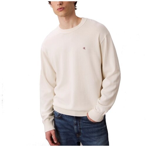 Calvin Klein Jeans Puloverji COTTON CREWNK SWEA Bela Slike