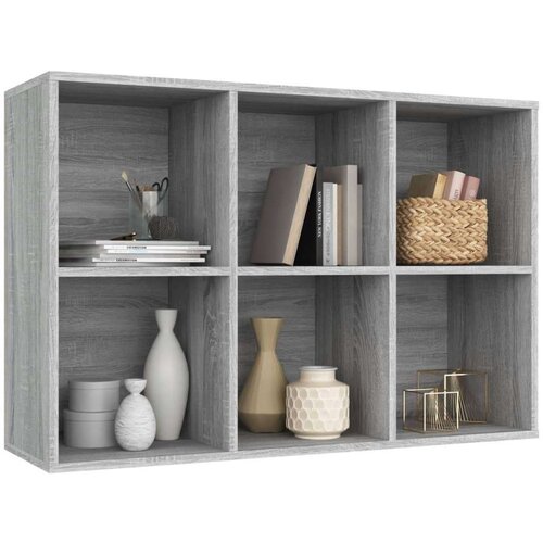 VidaXL Knjižna omara/komoda siva sonoma 66x30x98 cm inženirski les Slike