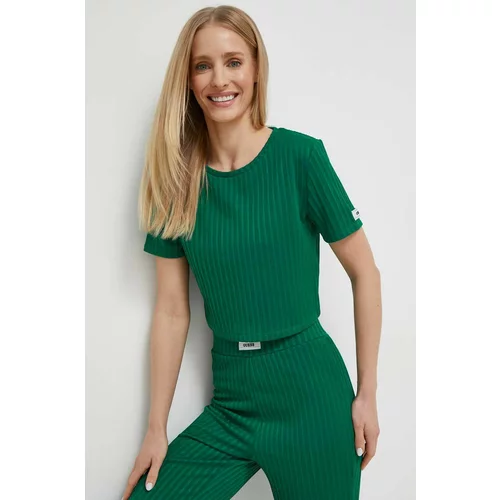 Guess Kratka majica ženski, zelena barva