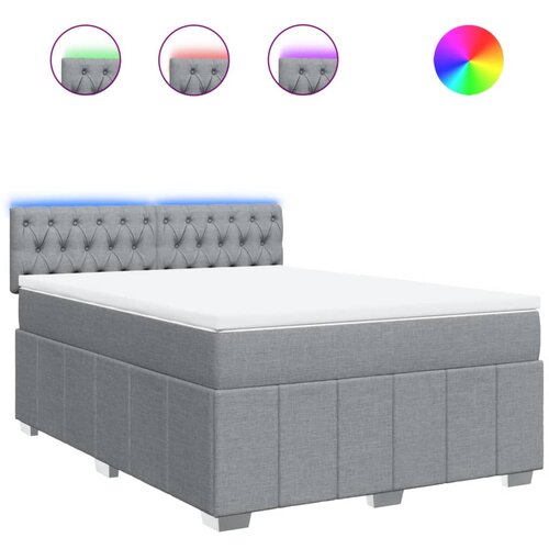 Maison Chic Box spring postelja - Vzmetna postelja z vzmetnico svetlo siva 160x200 cm žamet SL5537, (21901054) Cene