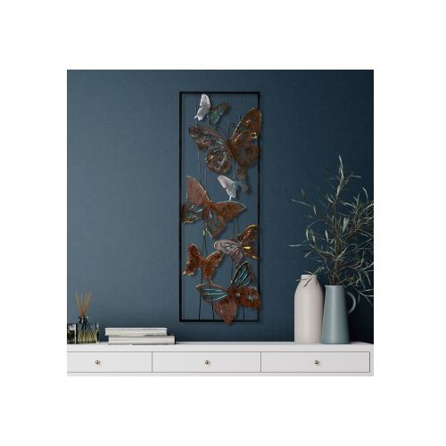 WALLXPERT Zidna dekoracija Leptir 3, 32 x 90 x 4 cm, Bakrene boje Slike