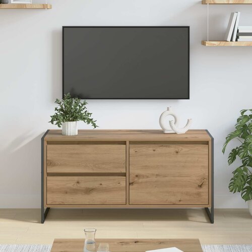VidaXL TV ormar s ladicama Umjetnička hrastovina 100 x 36 x 49.5 cm Slike