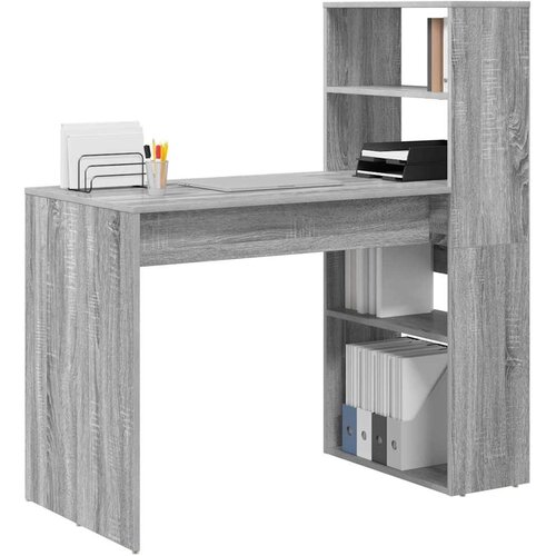  Stol s policom Siva Sonoma 113 x 54 x 120 cm Konstruirano drvo Slike