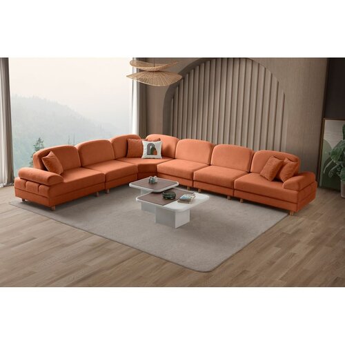 Atelier Del Sofa Aries Modular XL ugaona garnitura na razvlačenje 400 × 315 cm, narandžasta Cene