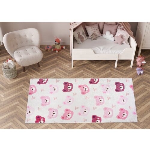 Vitaus Rožnata/slonoko&amp;scaron;čena pralna otro&amp;scaron;ka preproga 80x150 cm Cute Teddies Pink &amp;ndash; Slike