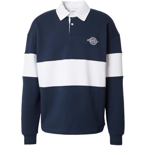 DAN FOX APPAREL Sweater majica 'Samir' mornarsko plava / bijela