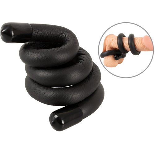 Bad Kitty Bendable Cock &amp;amp; Ball Ring Black Slike