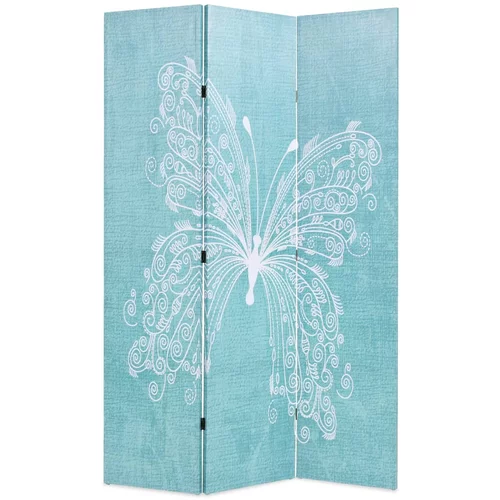  Sklopiva sobna pregrada s uzorkom leptira 120 x 170 cm plava