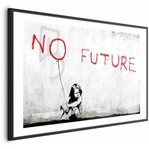  Plakat - No Future 90x60 Crni okvir s margom Cene