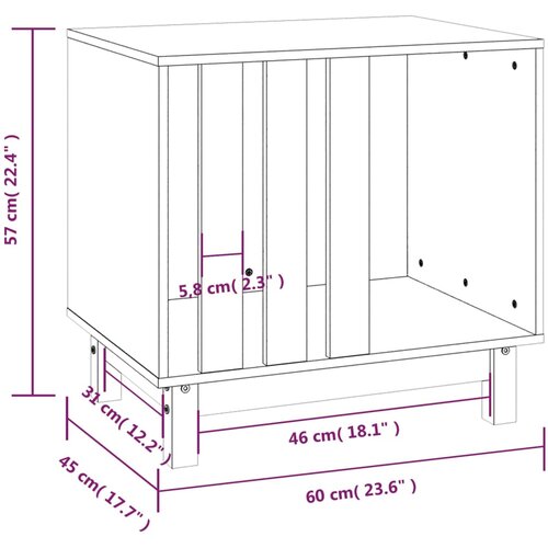  Kućica za pse 60 x 45 x 57 cm od masivne borovine Slike
