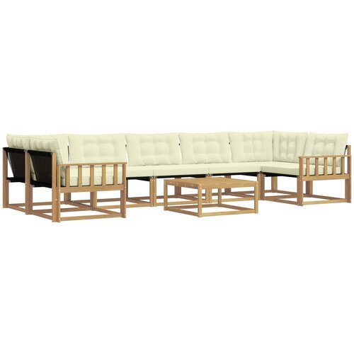  Set vanjskih sofa 8 kom. Bijela i krem Smeđa 79 x 79 x 37 cm Slike