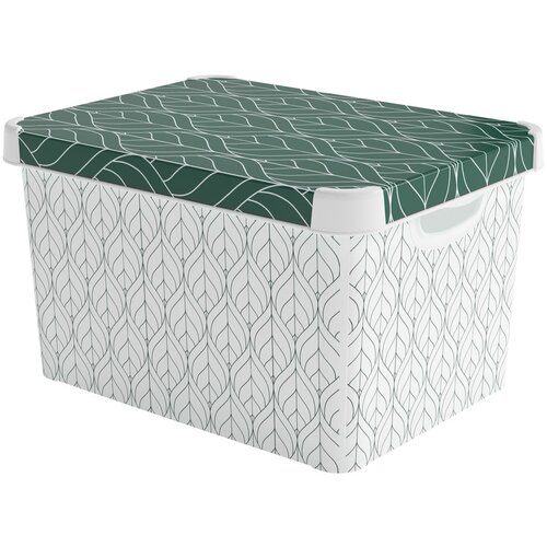Curver Bijela/zelena plastična kutija za pohranu s poklopcem 39,5x29,5x25 cm L – Cijene