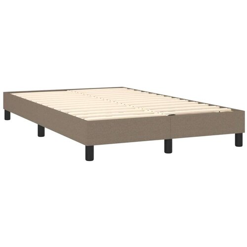  Krevet box spring s madracem LED smeđesivi 120 x 200 cm tkanina Slike