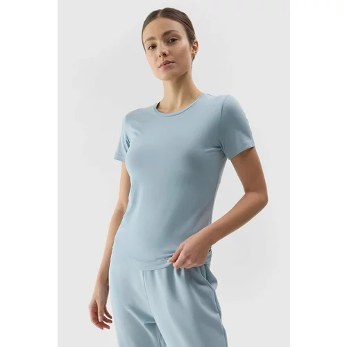 4f Women's Slim Plain T-Shirt - Light Blue