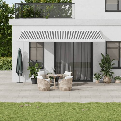 vidaXL Zložljiva tenda antracit in bela 5x3 m blago in aluminij Cene