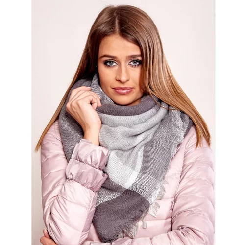 Fashion Hunters Knitted women's scarf, dark gray color